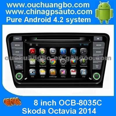 Ouchuangbo Android 4.2 Two Din 8 inch DVD Player GPS Car Video for Skoda Octavia 2014 FM Radio Bluetooth