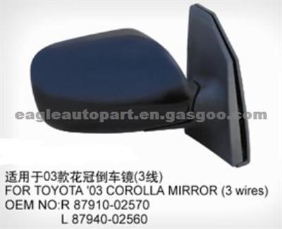 Rearview Door Mirror For Toyota Corolla 2003 With Oem 87910-02570/02560