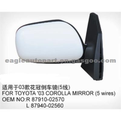 Toyota Corolla 2003 Side Mirror 5 Wires 87910-02570