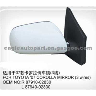 Auto Side Mirror 3 Wires For Corolla 2007 With Oem 87910-02830 87940-02830