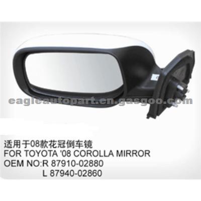 Auto Rearview Door Mirror 87910-02880 87940-02880 For Toyota Corolla ZRE120