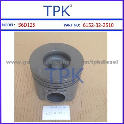 Komatsu S6D125E-2, SA6D125E-2 CAST IRON PISTON KIT, 6152-32-2510