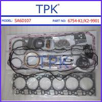 KOMATSU S6D107 FULL GASKET KIT, 6754-K1-9901 6754-K2-9901