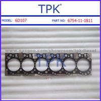 Komatsu S6D107 Cylinder Head, Full, Overhaul,Block Gasket Kit,Set, 6754-11-1811,6754-K1-9901,6754-K2-9901