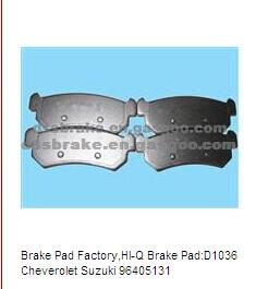 Brake Pad Factory,HI-Q Brake Pad:D1036 Cheverolet Suzuki 96405131