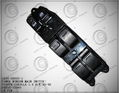 TOYOTA COROLLA 1.8 F,R 93-95 POWER WINDOW MAIN SWITCH 84820-33060