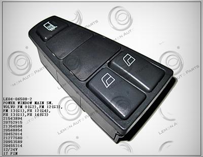 VOLVO FM 9(G2),FM 12(G3) POWER WINDOW MAIN SWITCH 21543894 20752915 21354598 20568854 20452014 21277580 20953589 20455314