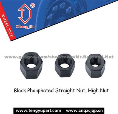 Black Phosphated Straight Nut, High Nut