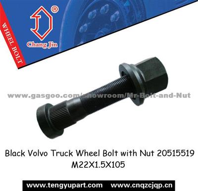 Black Volvo Truck Wheel Bolt With Nut 20515519