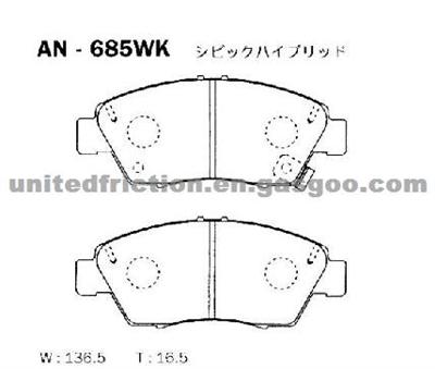 ACURA ILX Hybrid 2013-2014 BRAKE PAD MD948/ 45022-S5B-J00