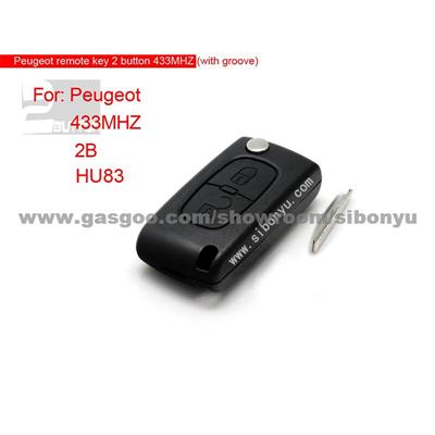 Peugeot Remote Key 2 Button Mhz 433 (307 With Groove)