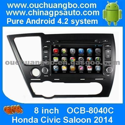 Ouchuangbo Car GPS Stereo For Honda Civic Saloon 2014 Android 4.2 DVD Radio IPod USB Multimedia System