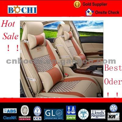 PU Leather Silk orange Car Seat Cover For Seasons