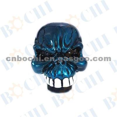 Metallic Blue Blasting Teeth Ghost Gear Shift Knob