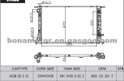 Auto Radiator For AUDI 8K0121251T