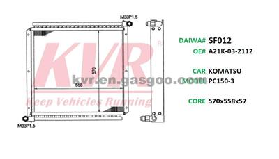Oil Cooler For KOMATSU PC150-3 Oem A21K-03-2112