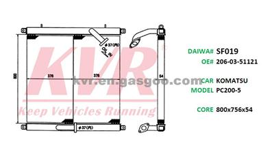 Oil Cooler For KOMATSU PC200-5 Oem206-03-51121