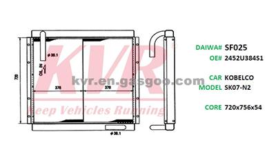 Oil Cooler For KOBELCO SK07-N2 Oem 2452U384S1