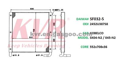 Oil Cooler For KOBELCO SK04-N2 / 045-N2Oem 2452U387S8