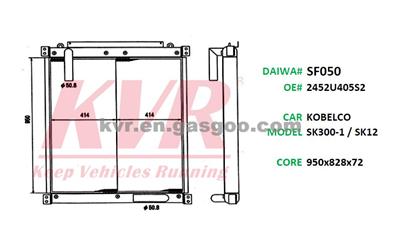 Auto Oil Cooler For KOBELCO SK300-1 / SK12 Oem 2452U405S2