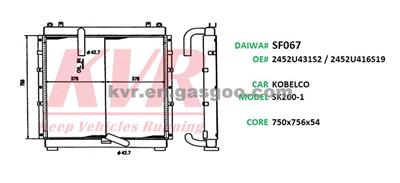 Car Oil Cooler For KOBELCO SK200-1 Oem2452U431S2/2452U416S19