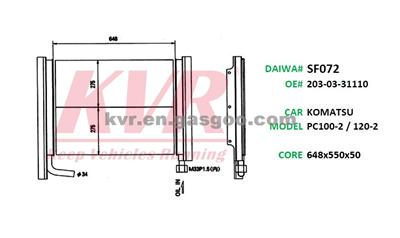 Oil Cooler For KOMATSU PC100-2 / 120-2 Oem 203-03-31110