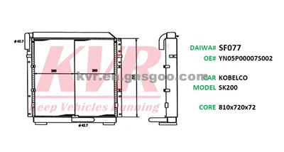 Auto Oil Cooler For KOBELCO SK200 Oem YN05P00007S002