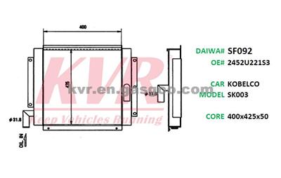 Oil Cooler For KOBELCO SK003 Oem 2452U221S3