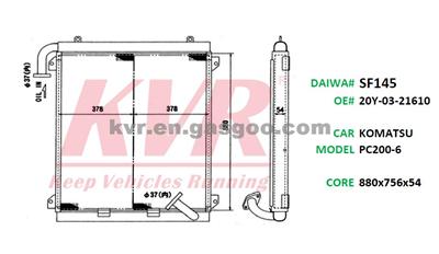 Oil Cooler For KOMATSU PC200-6 Oem 20Y-03-21610