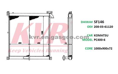 Oil Cooler For KOMATSU PC400-6 Oem 208-03-61120