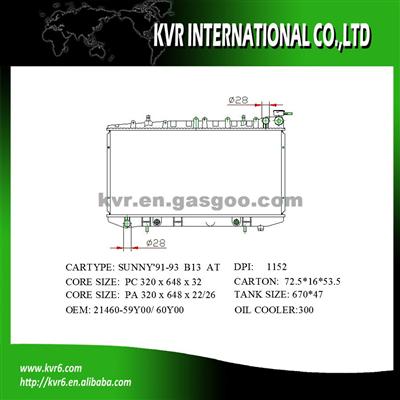 Auto Radiator For NISSAN RADIATOR Sunny B14 Oem 21460-59Y00