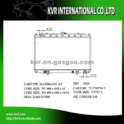 Aluminum Radiator For RADIATOR FOR NISSAN MAXIMA 03 AT 21460-2Y000