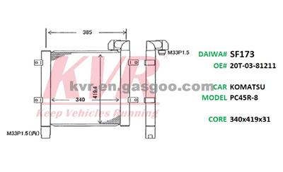 Auto Oil Cooler For KOMATSU PC45R-8 Oem 20T-03-81211