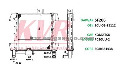 Auto Oil Cooler For KOMATSU PC50UU-2 Oem 20U-03-21112