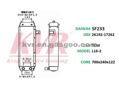 Car Oil Cooler For TCM L16-2 Oem 26192-17262