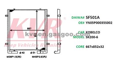 Car Oil Cooler For KOBELCO SK200-6 Oem YN05P00035S002