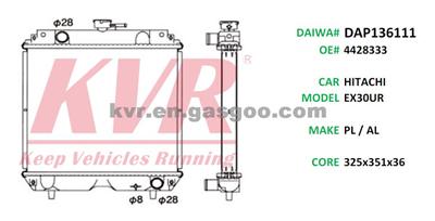 Auto Radiator For HITACHI EX30UR Oem 4428333