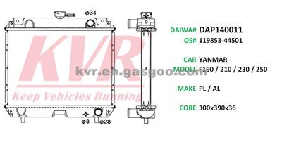 CAR Radiator For YANMAR F190 / 210 / 230 / 250 Oem 119853-44501