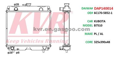 CAR Radiator For KUBOTA B7510 Oem 6C170-5852-1