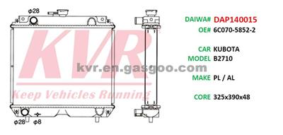 CAR Radiator For KUBOTA B2710 Oem 6C070-5852-2