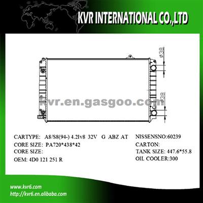 Aluminum Car Radiator FOR AUDI A8/S8 4.2 I OEM 4D0.121.251 R/4D0.121.251 F