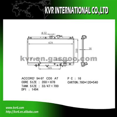 Complete Radiator For HONDA ACCORD/PRELUDE Oem 19010-POH-A51 19010-POD-J52 19010-POD-J510M