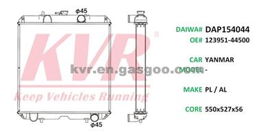 Car Radiator For YANMAR OEM 123951-44500