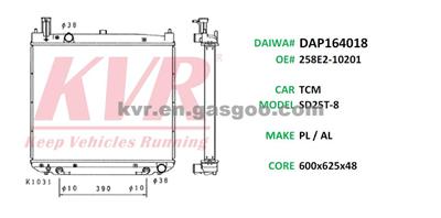 Car Radiator For TCM SD25T-8 OEM 258E2-10201