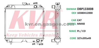 Car Radiator For CATERPILLAR MM40 OEM 10380412000