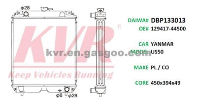 AUTO Radiator For YANMAR US50 OEM 129417-44500