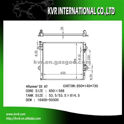 Competitive Radiator For 4.7 I V8 4 RUNNER OE No.： 16400-50300