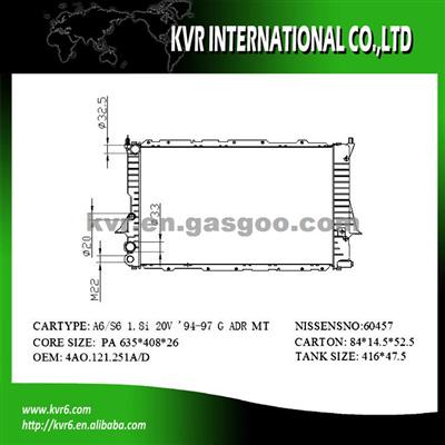 Brazed Car Radaitor FOR AUDI 100 2.0E OEM 4A0121251A/D/N