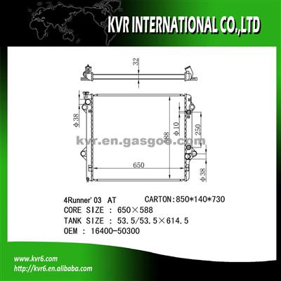 Radiator Assembly For 4.7 I V8 4 RUNNER OE No.： 16400-50300