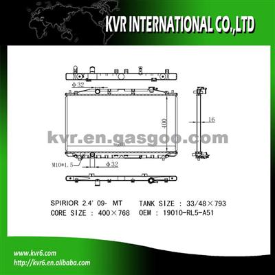 Auto Cool Radiator For HONDA ACCORD Oem 19010-RL5-A51